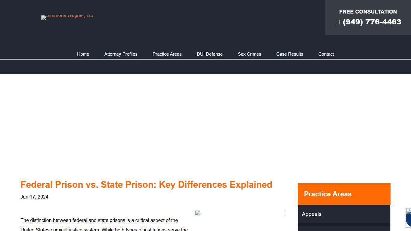 Federal Prison vs. State Prison: Key Differences Explained - Simmons Wagner, LLP